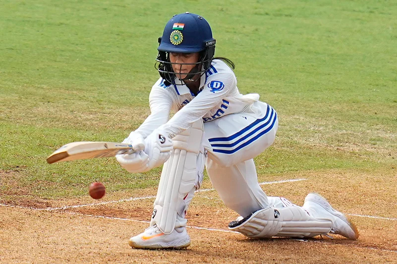 Jemimah Rodrigues plays a shot against South Africa